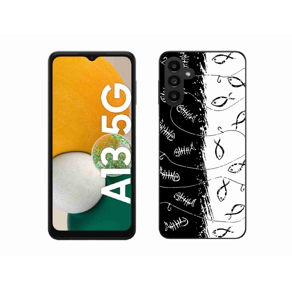 Gelový kryt mmCase na Samsung Galaxy A13 5G - kostry a rybky