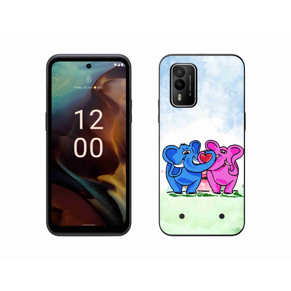Gelový kryt mmCase na Nokia XR21 - zamilovaní sloni