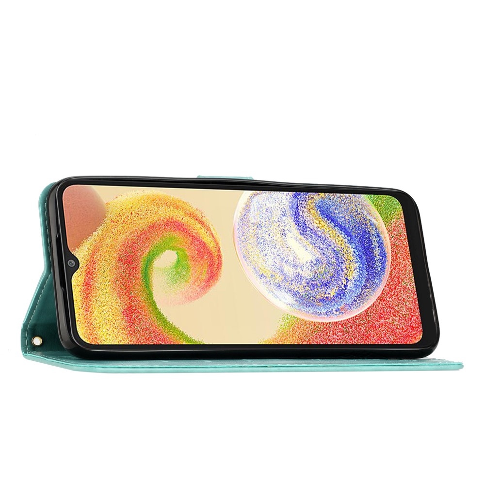 Flowers knížkové pouzdro na Samsung Galaxy A06 4G - modrozelené