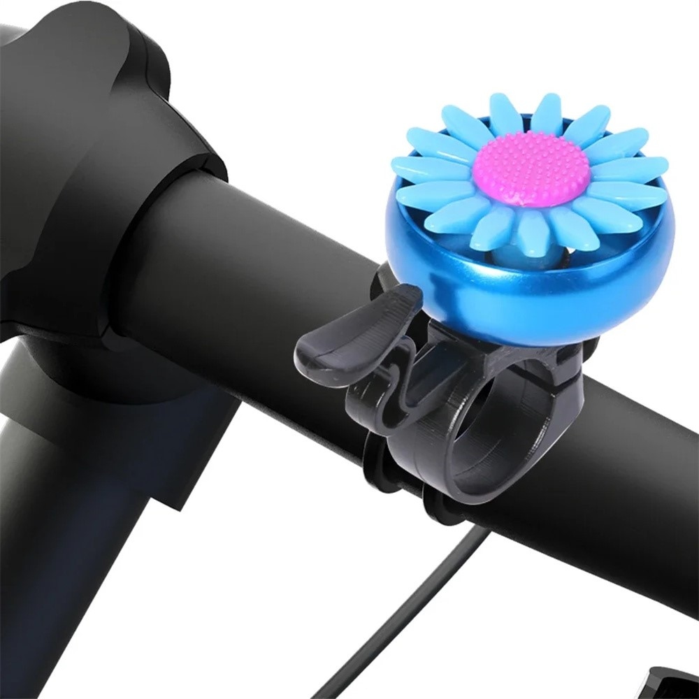 Dětský zvonek na kolo s motivem květiny - modrý