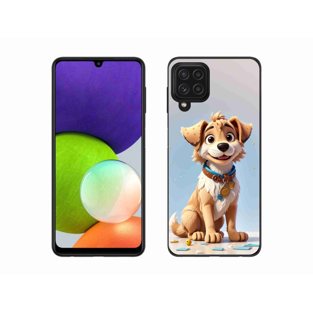 Gelový kryt mmCase na Samsung Galaxy A22 4G - kreslené štěně
