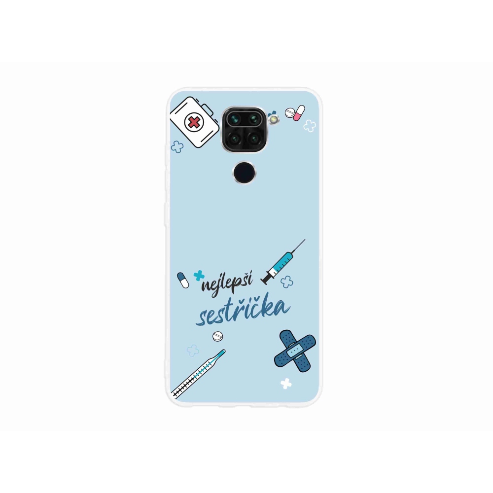 Gelový kryt mmCase na Xiaomi Redmi Note 9 - nejlepší sestřička modré pozadí