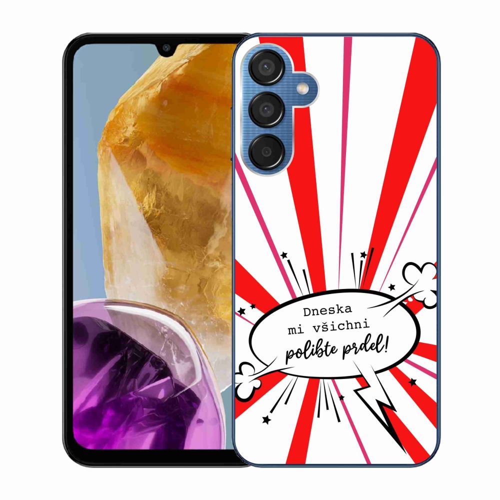 Gelový kryt mmCase na Samsung Galaxy M15 5G - vtipný text 15 bílé pozadí