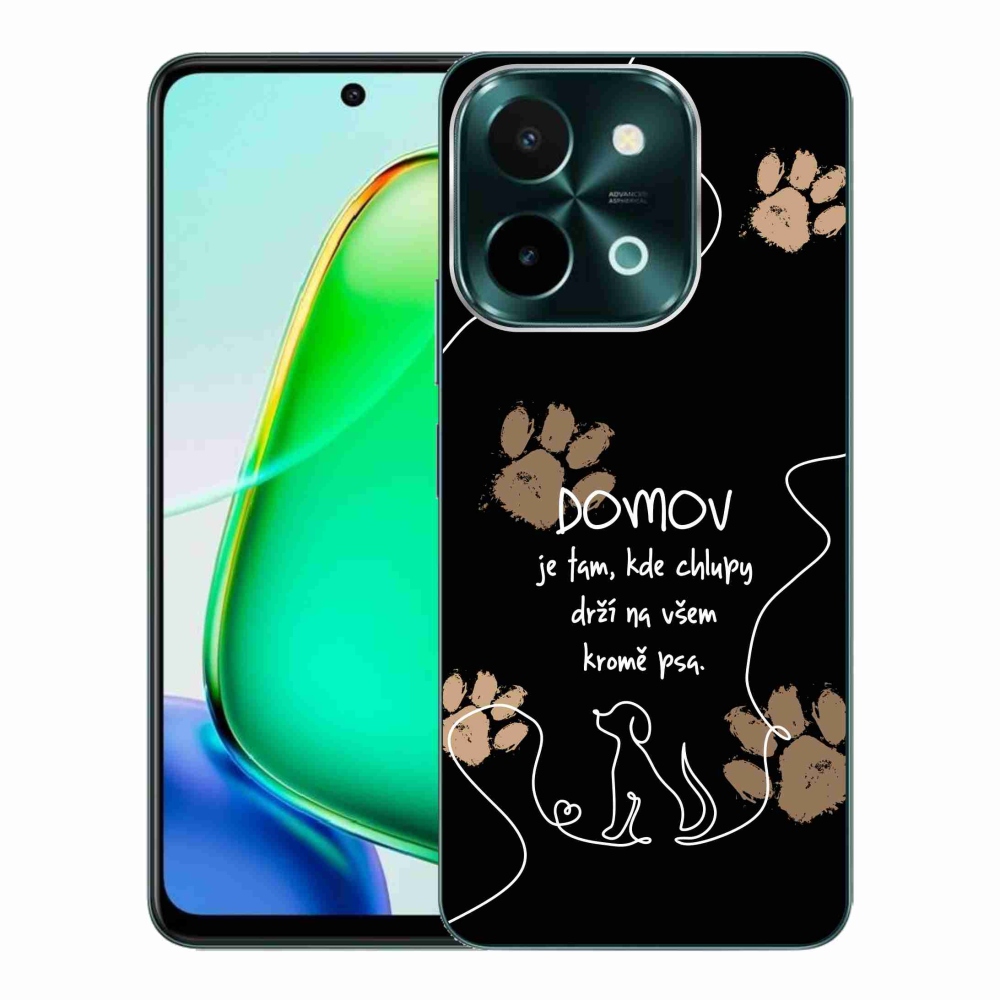Gelový kryt mmCase na Vivo Y28 - psí motiv černé pozadí