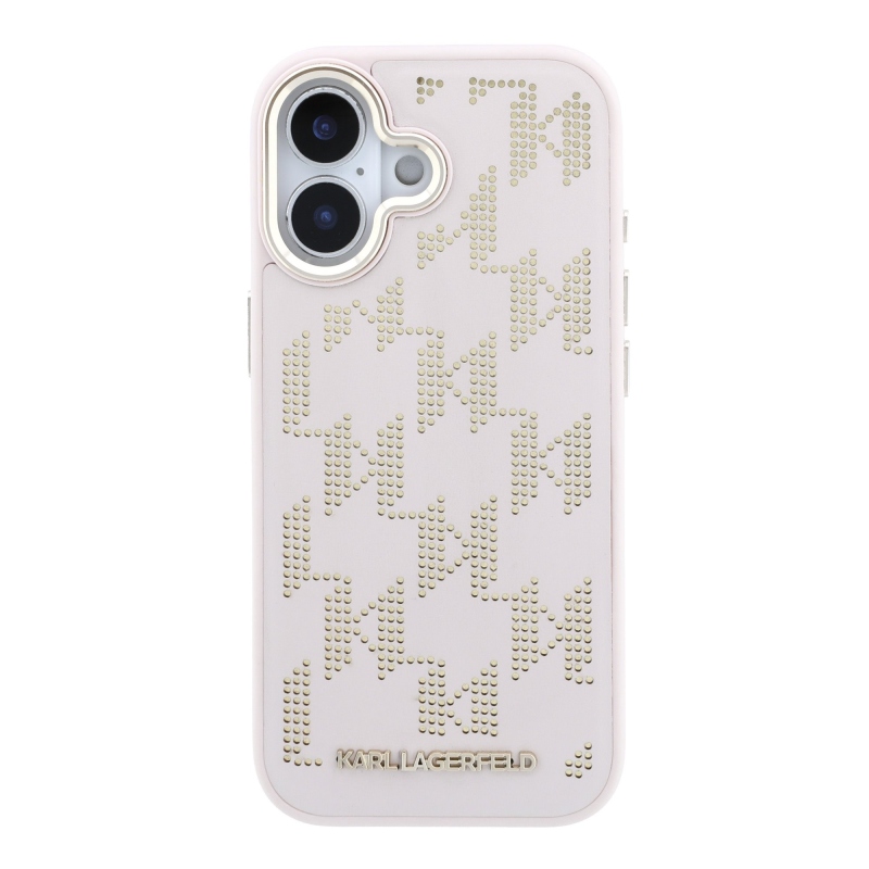 Karl Lagerfeld PU Perforated Monogram MagSafe Zadní Kryt pro iPhone 17 Pink