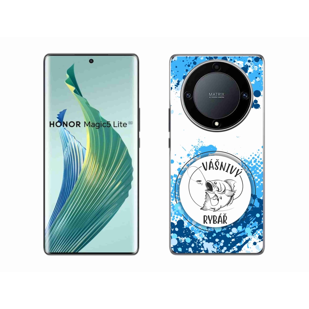 Gelový kryt mmCase na Honor Magic 5 Lite 5G - vášnivý rybář bílé pozadí