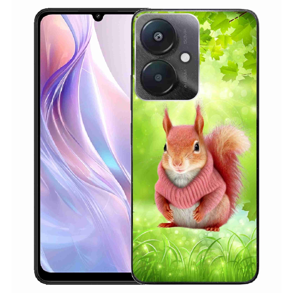 Gelový kryt mmCase na Xiaomi Redmi 13C 5G - veverka ve svetru