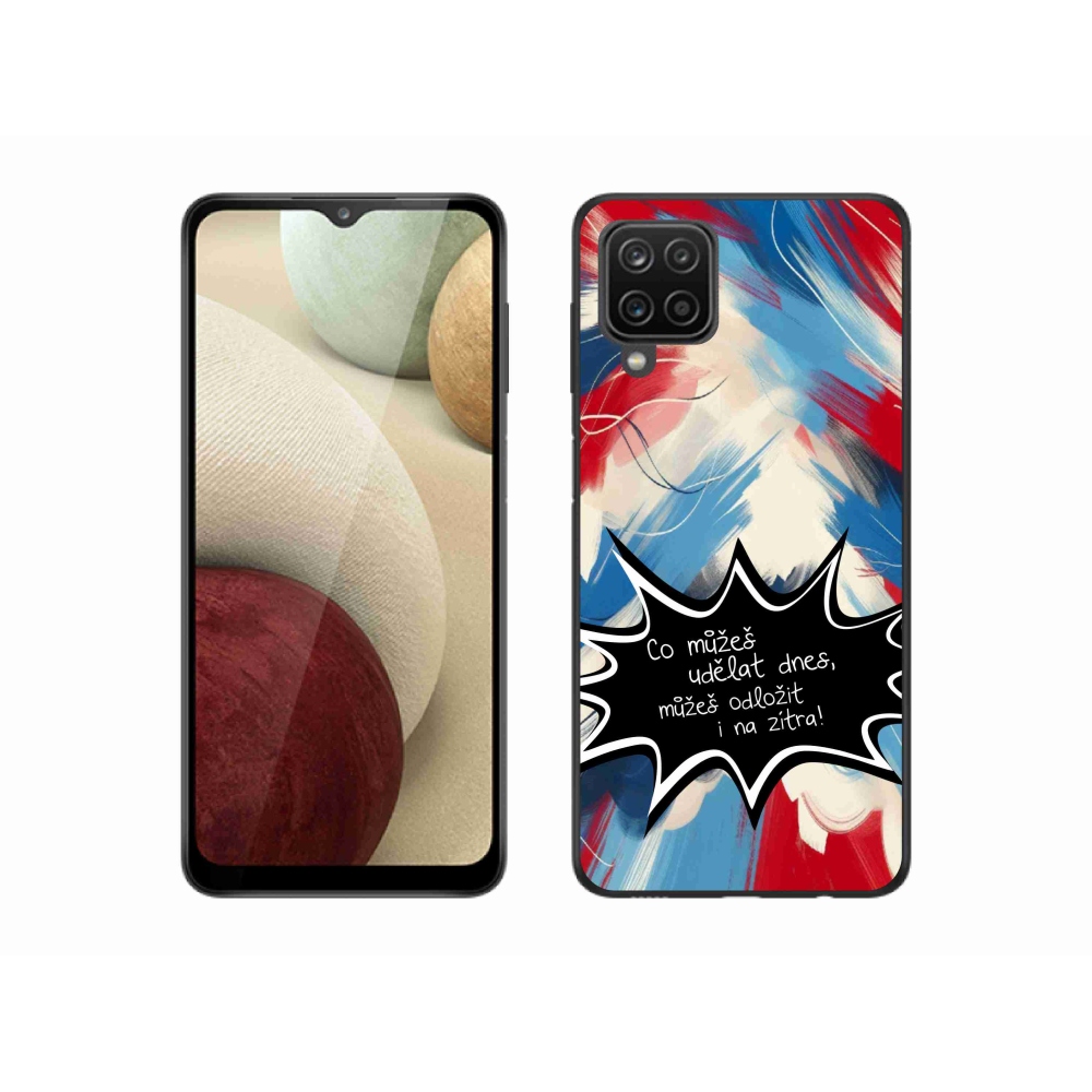 Gelový kryt mmCase na Samsung Galaxy A12 - vtipný text 9 černé pozadí