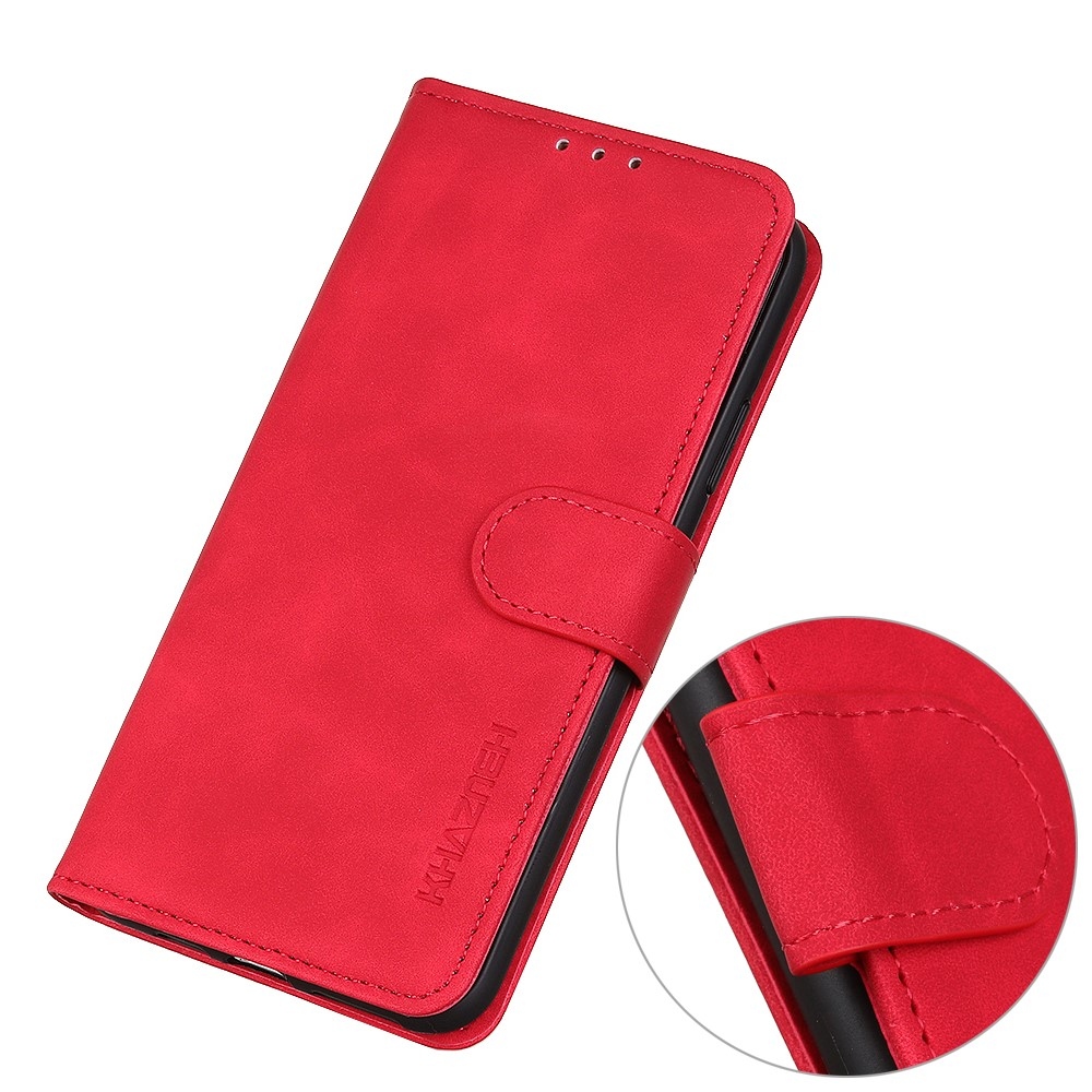 KHAZ knížkové pouzdro na Xiaomi Redmi Note 14 - červené