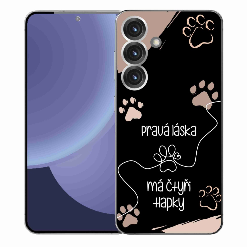 Gelový kryt mmCase na Samsung Galaxy S25+ - psí motiv 1 černé pozadí