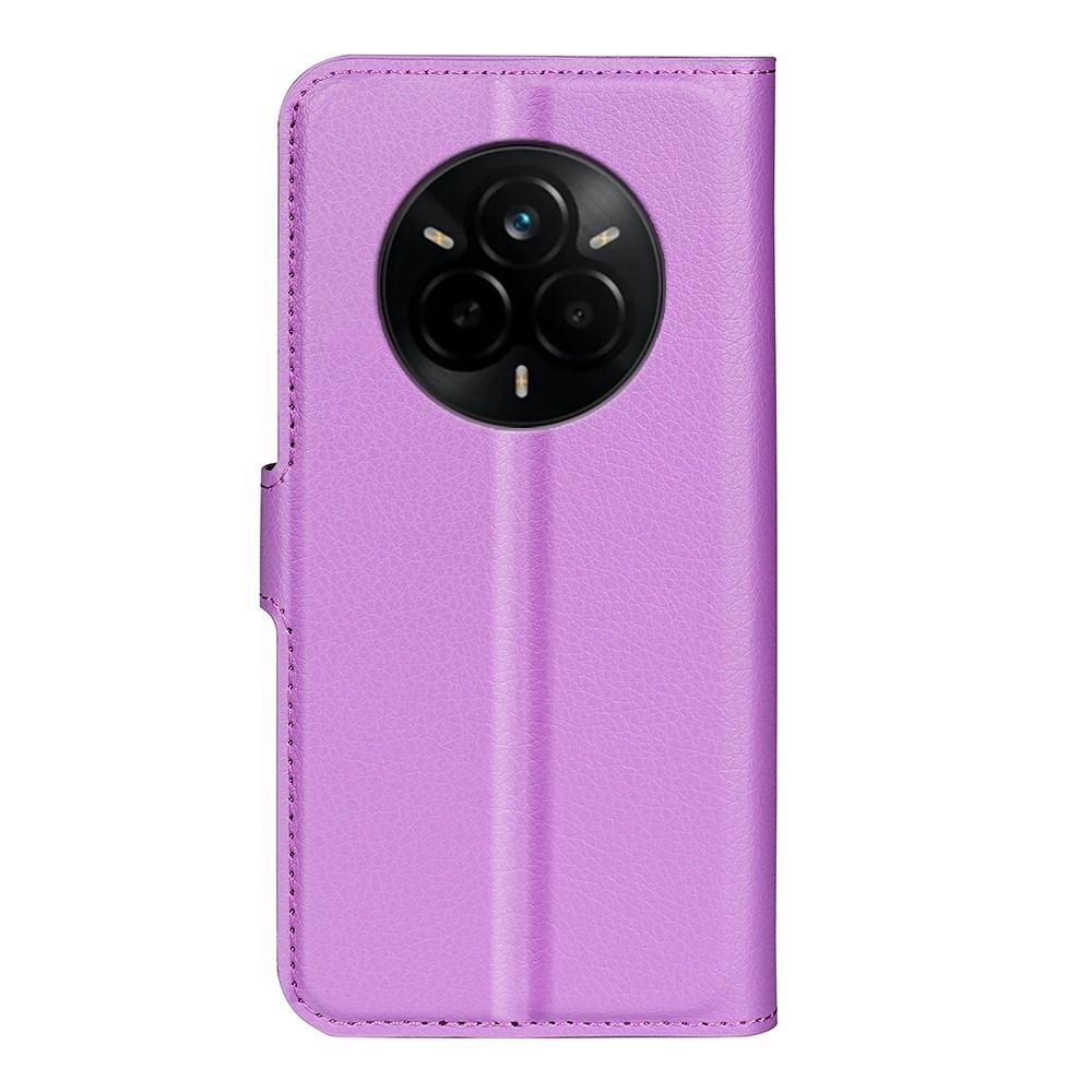 Litchi knížkové pouzdro na Realme 14 Pro 5G - fialové
