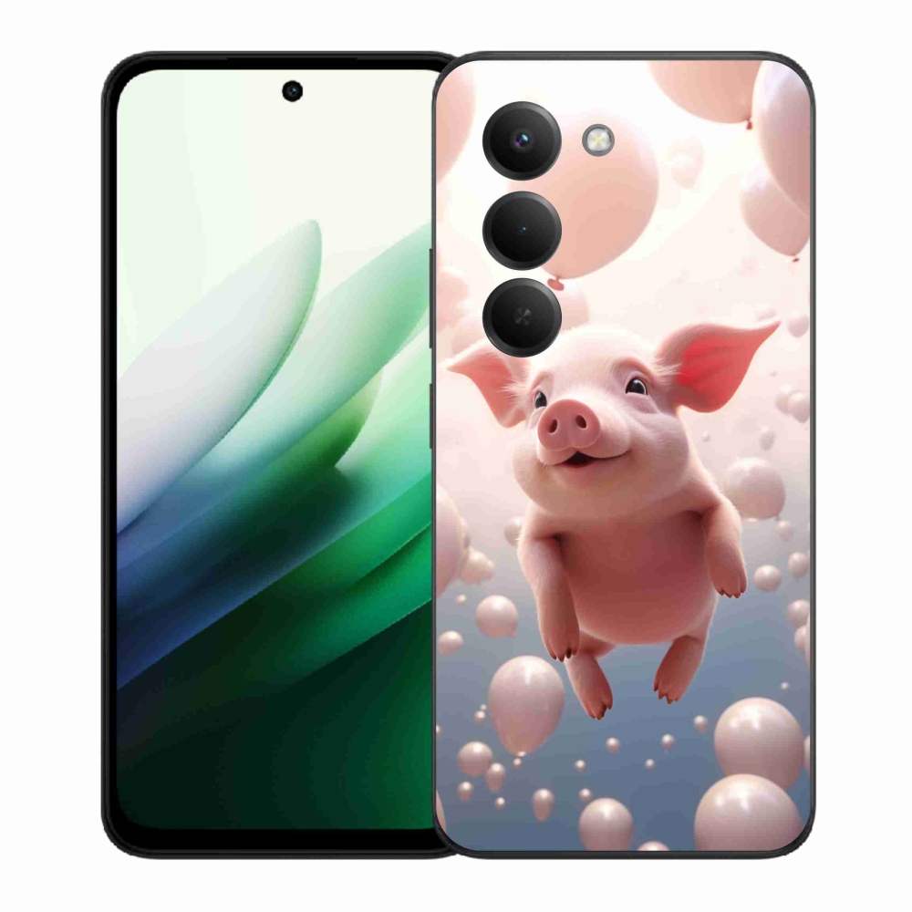 Gelový kryt mmCase na Xiaomi Redmi 15 5G (169mm) - prasátko s balónky