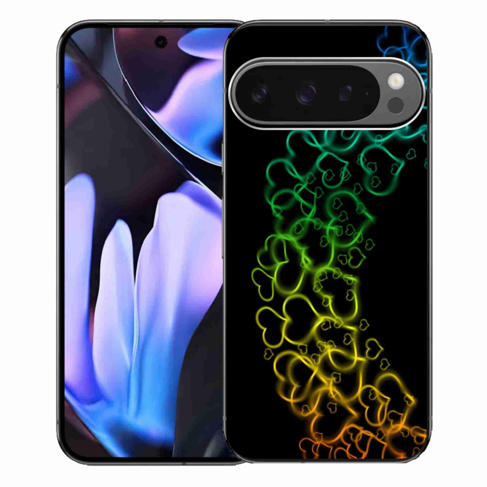 Gelový kryt mmCase na Google Pixel 9 Pro XL - barevná srdíčka