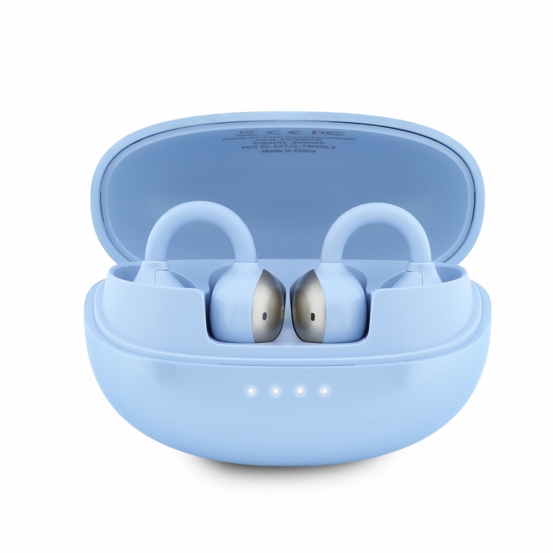 Guess Metallic Finish Classic Logo OWS Bezdrátová Sluchátka Light Blue