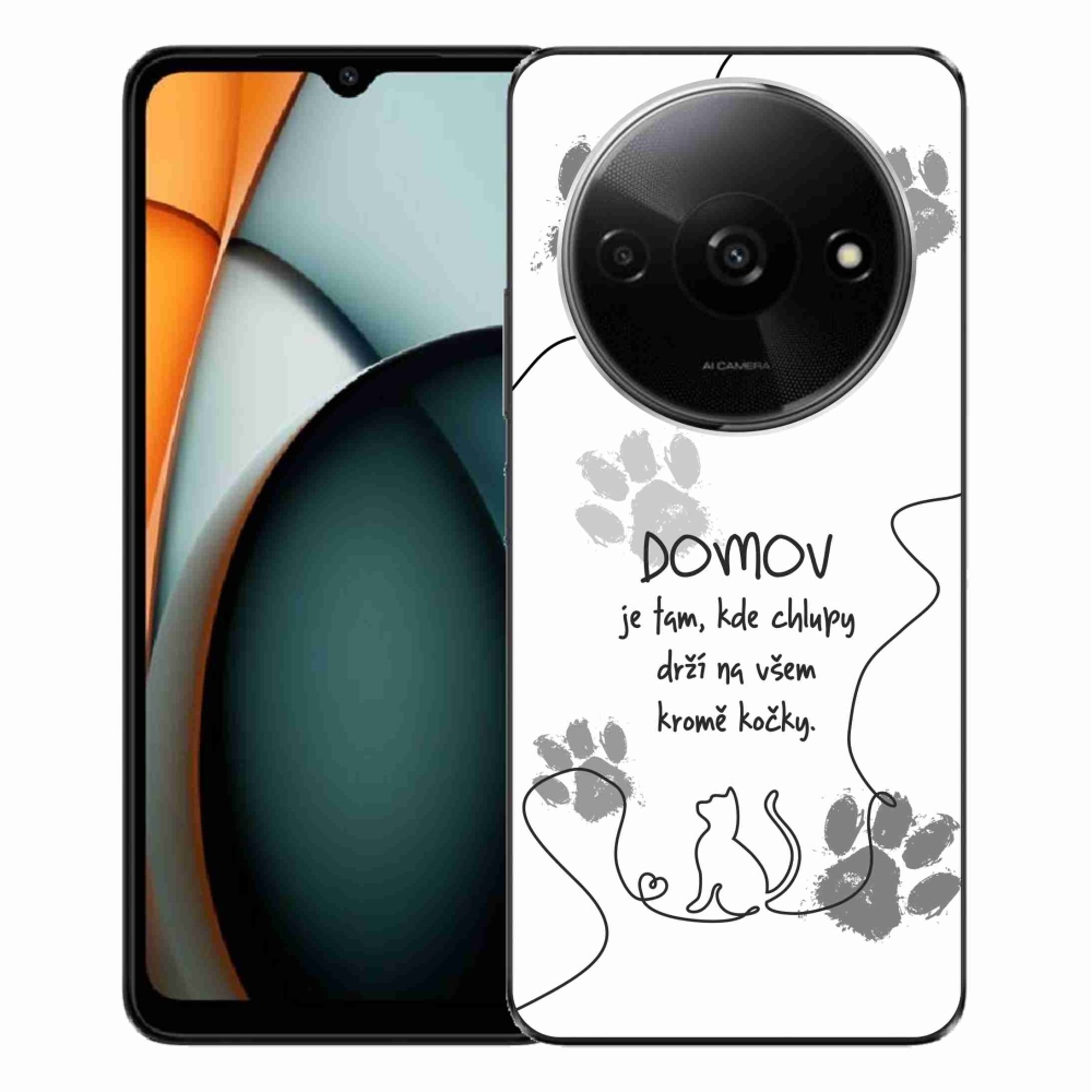 Gelový kryt mmCase na Xiaomi Redmi A3  - kočičí motiv bílé pozadí
