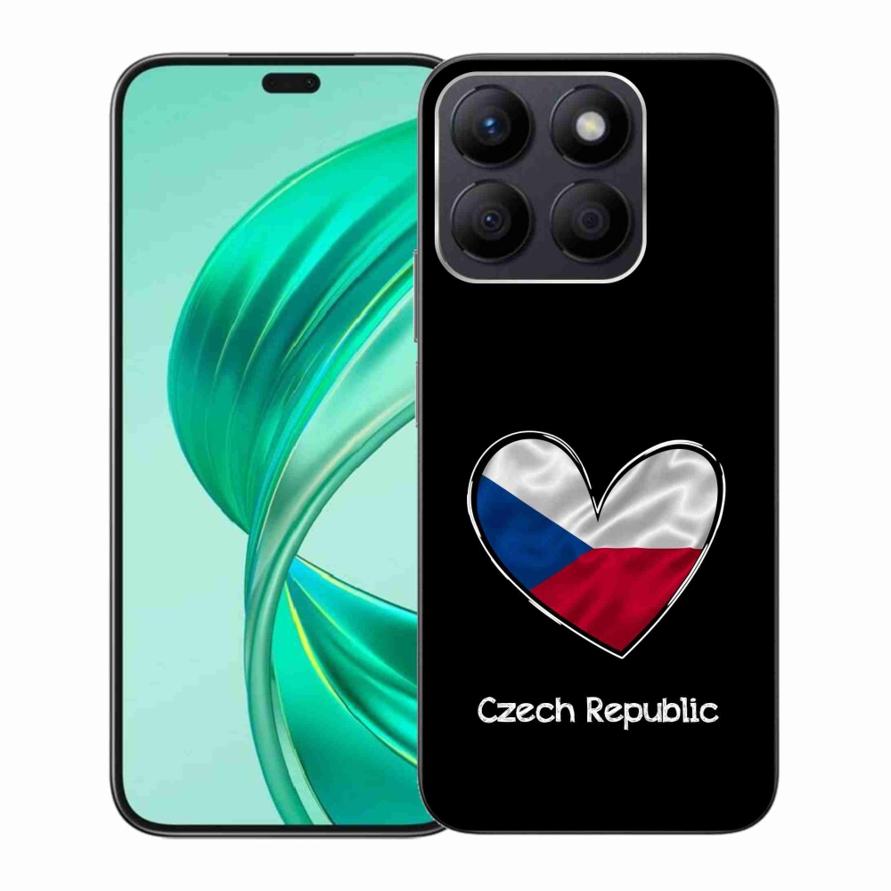 Gelový kryt mmCase na Honor X8b - vlajka srdce černé pozadí