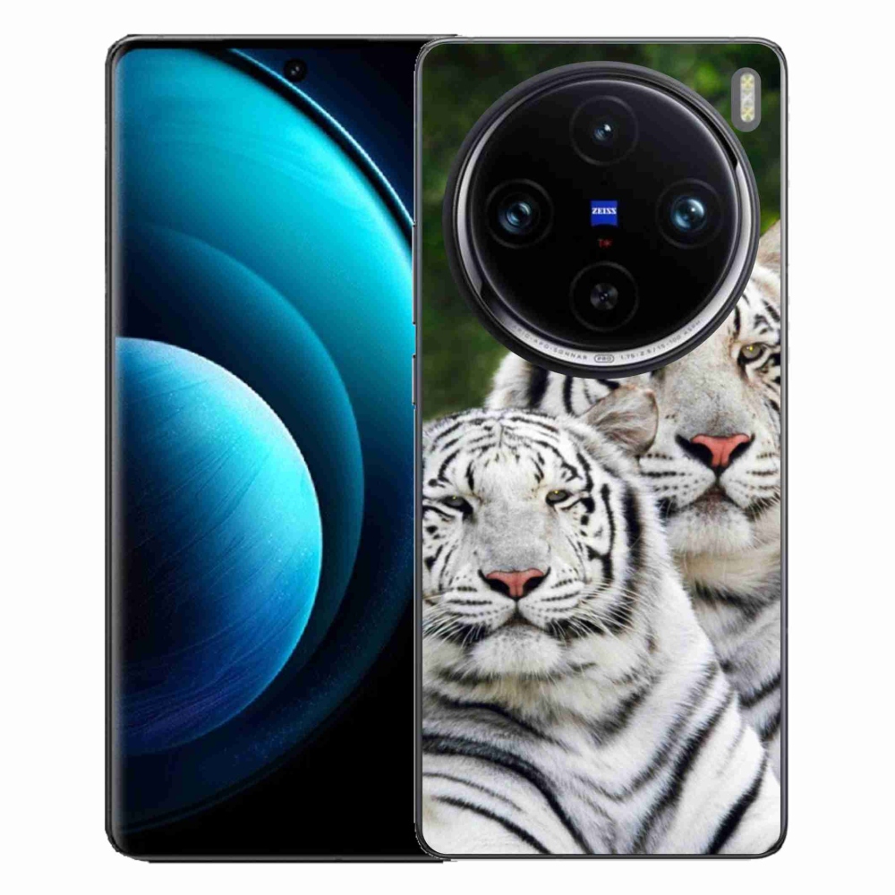 Gelový obal mmCase na Vivo X100 Pro 5G - bílí tygři