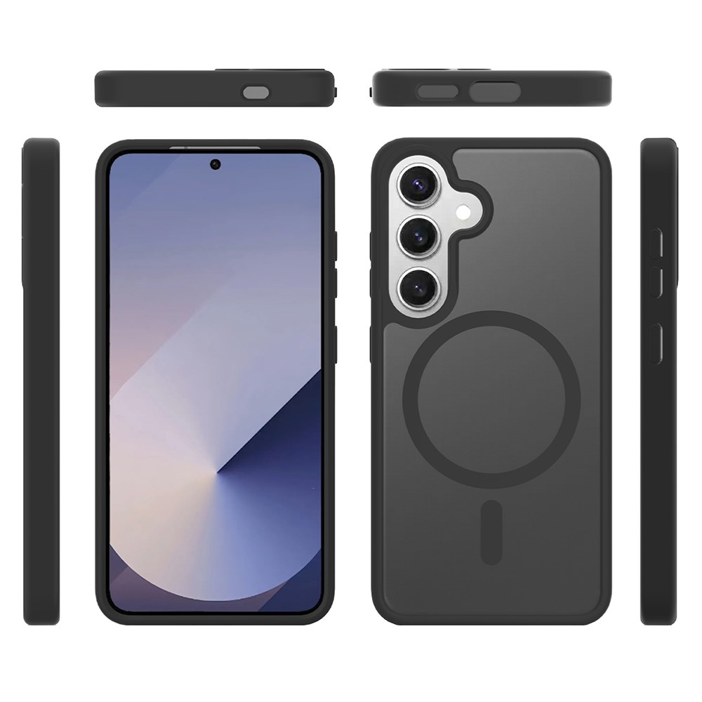 Skin gelový obal s pevnými zády a podporou MagSafe na Samsung Galaxy S25 - černý