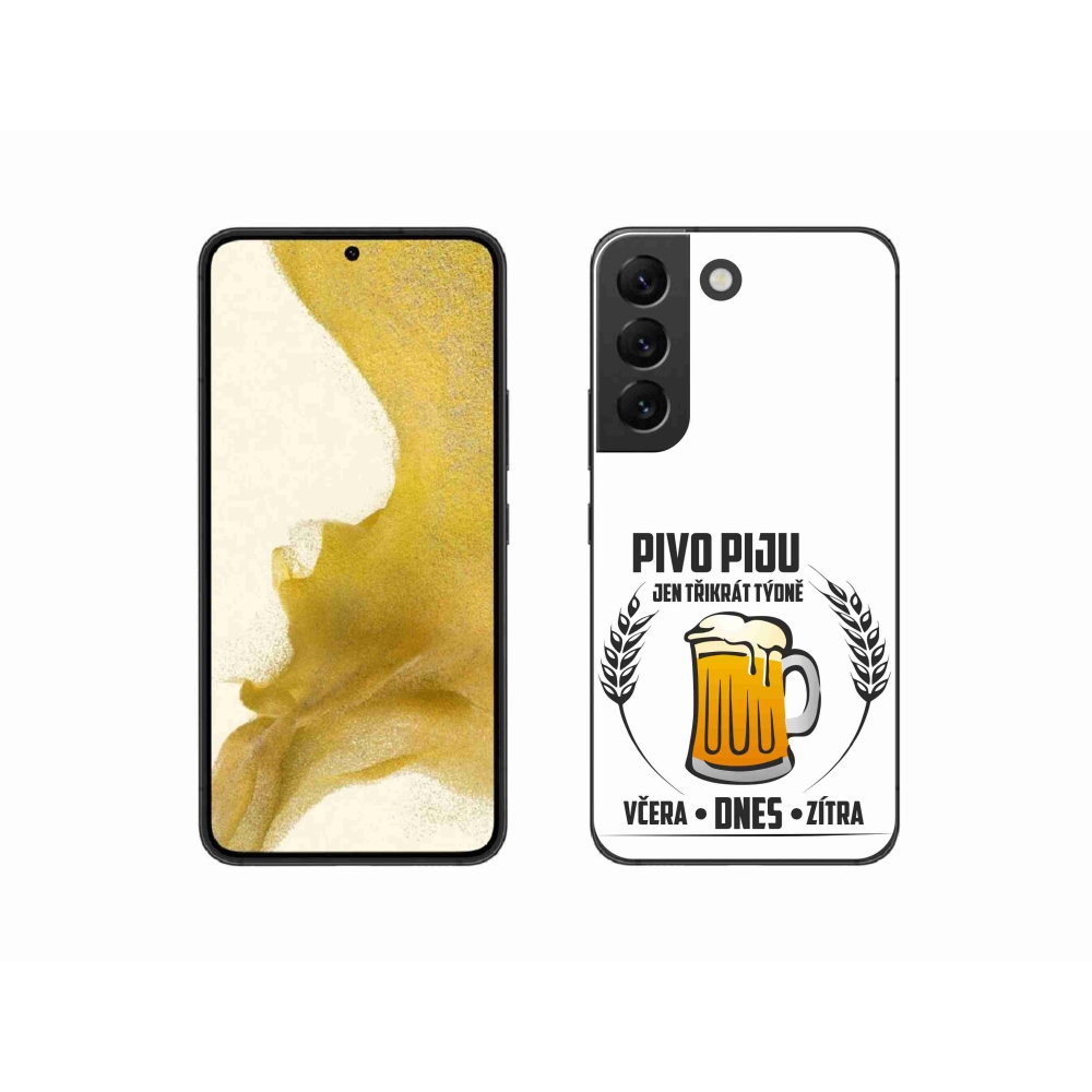 Gelový kryt mmCase na Samsung Galaxy S22 5G - pivní motiv bílé pozadí