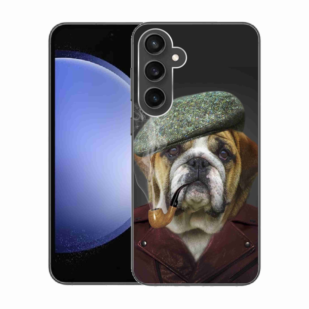 Gelový kryt mmCase na Samsung Galaxy S23 FE - pes s fajfkou