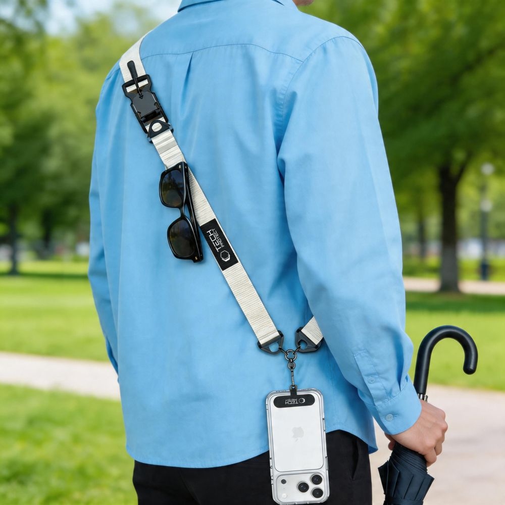 Tech-Protect C9S Rope Crossbody popruh na telefon - pískově béžový