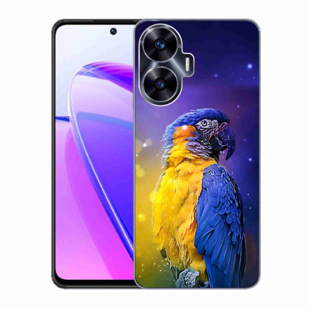 Gelový obal mmCase na Realme C55 - papoušek ara 1