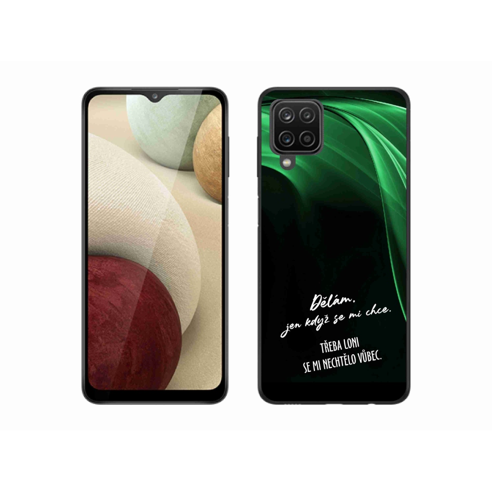 Gelový kryt mmCase na Samsung Galaxy A12 - vtipný text 12 černé pozadí