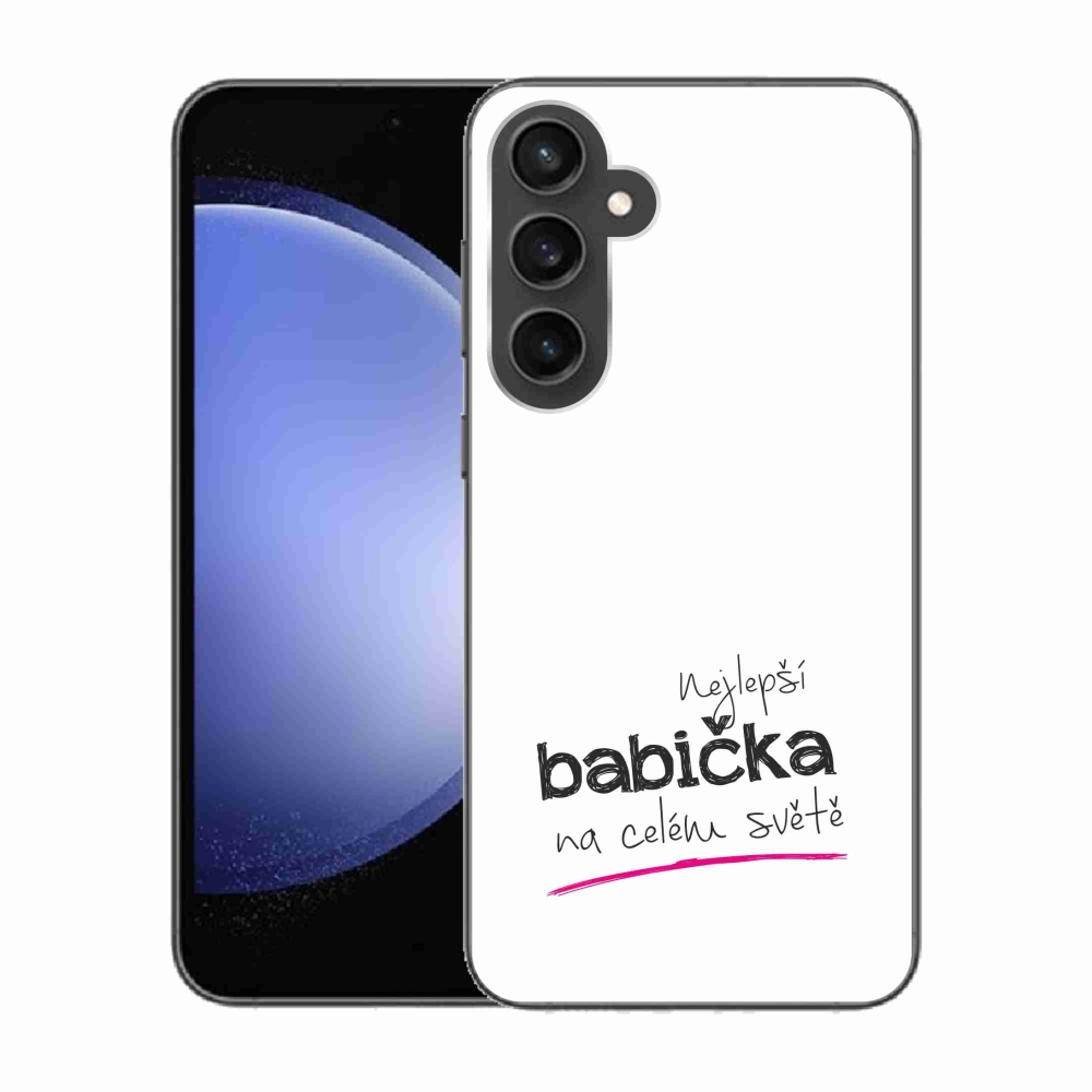 Gelový kryt mmCase na Samsung Galaxy S23 FE - nejlepší babička 4 bílé pozadí