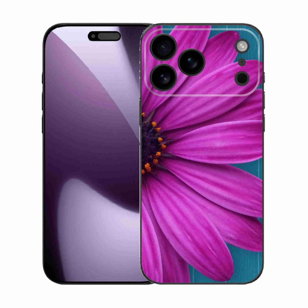 Gelový kryt mmCase na iPhone 17 Pro Max - fialová kopretina