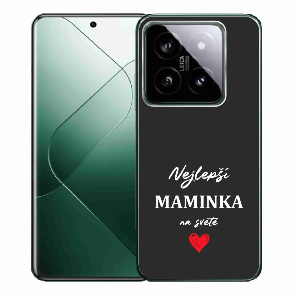 Gelový kryt mmCase na Xiaomi 14 Pro - nejlepší maminka 1 černé pozadí