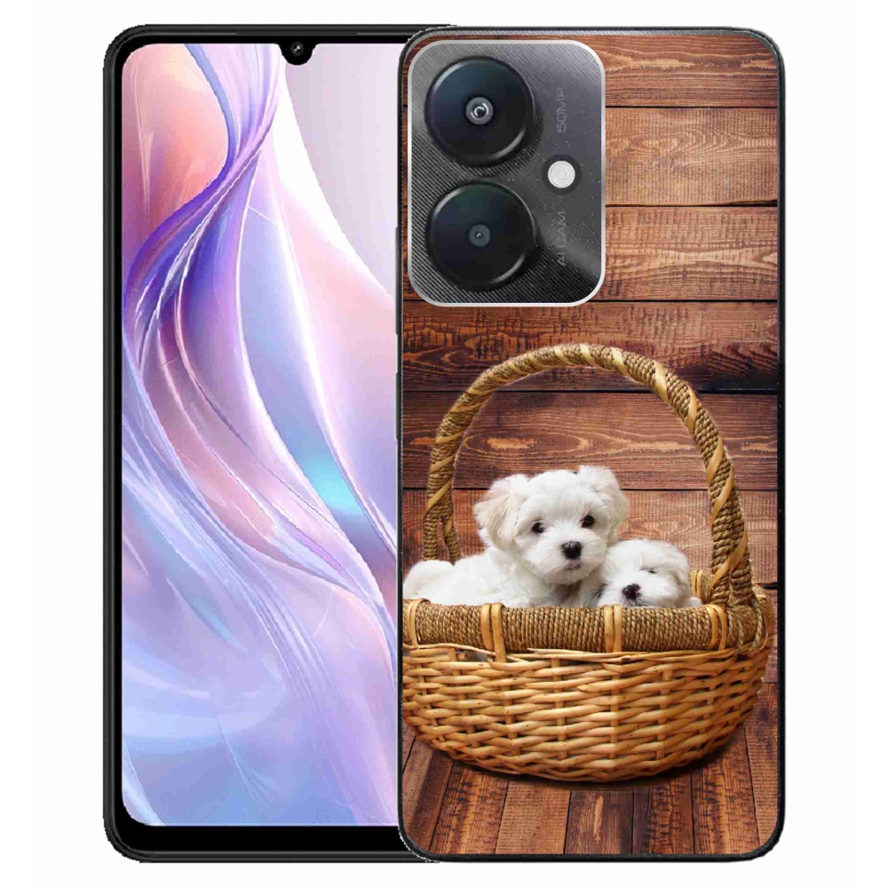 Gelový kryt mmCase na Xiaomi Redmi 13C 5G - štěňátka