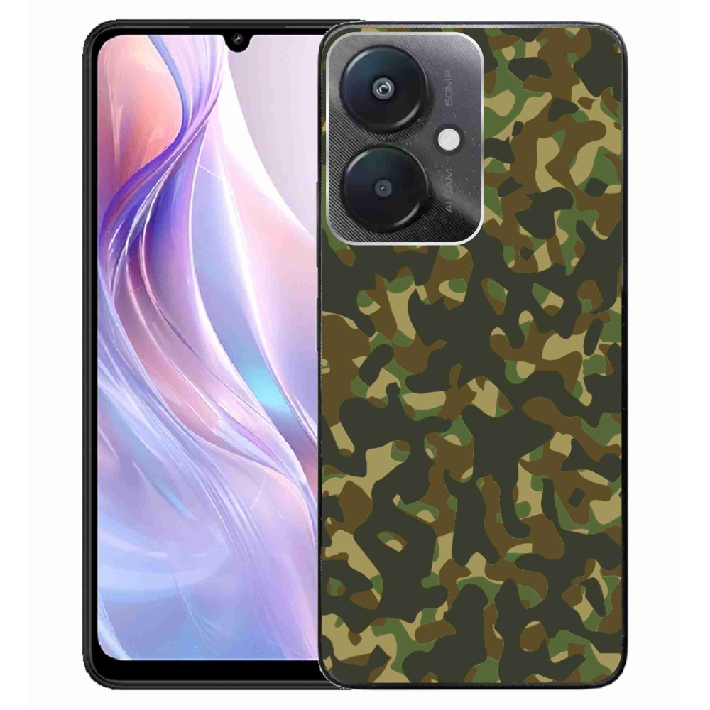 Gelový kryt mmCase na Xiaomi Redmi 13C 5G - maskáčový vzor 1