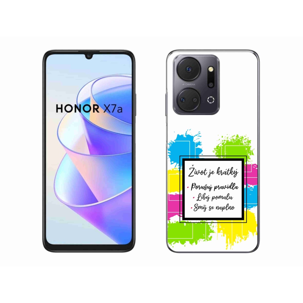 Gelový kryt mmCase na Honor X7a - citát 5 bílé pozadí