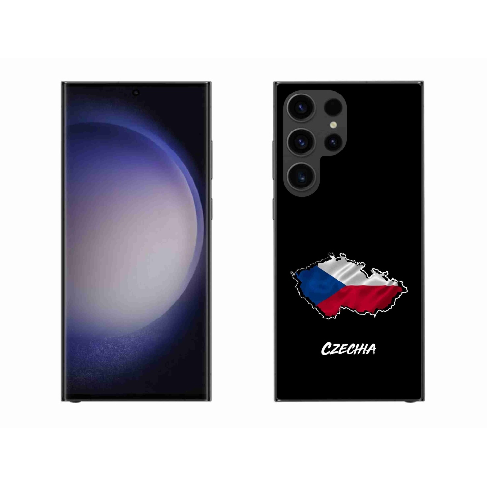 Gelový kryt mmCase na Samsung Galaxy S23 Ultra 5G - Czechia černé pozadí