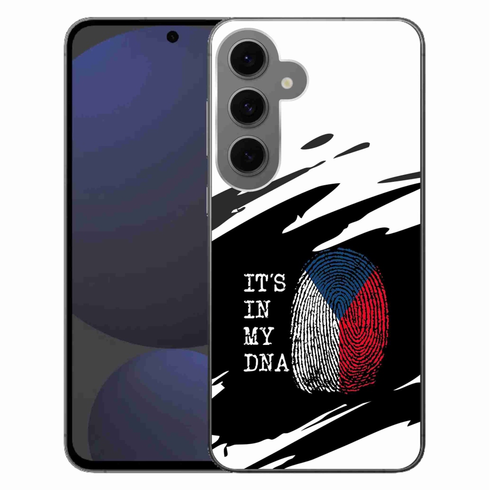 Gelový kryt mmCase na Samsung Galaxy S24 FE - vlajka otisk prstu černobílé pozadí
