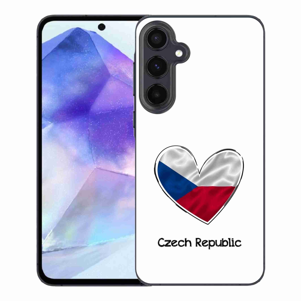 Gelový kryt mmCase na Samsung Galaxy A55 5G - vlajka srdce bílé pozadí