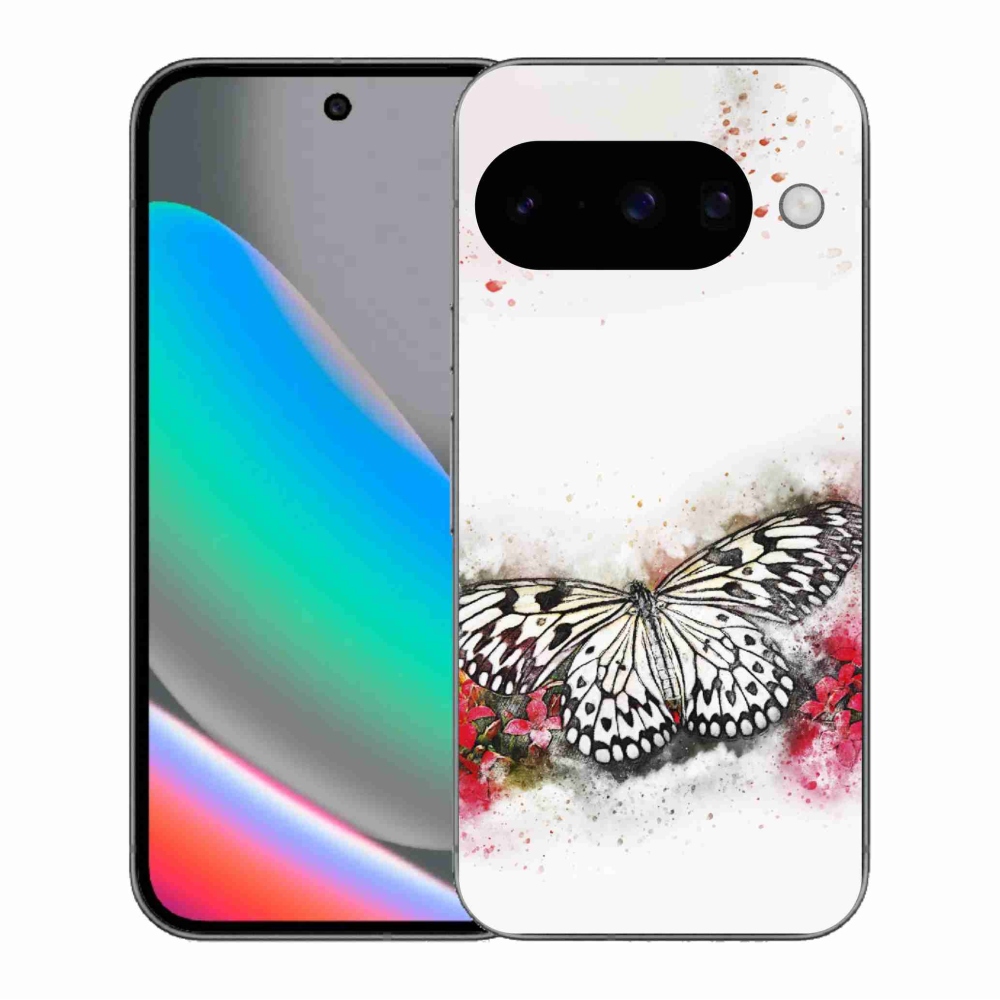 Gelový kryt mmCase na Google Pixel 10 - černobílý motýl