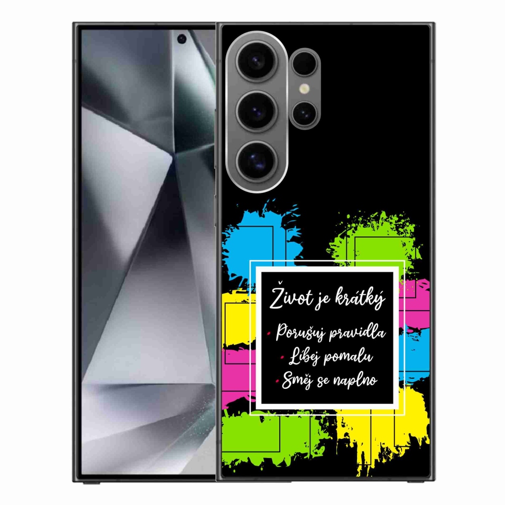 Gelový kryt mmCase na Samsung Galaxy S24 Ultra - citát 5 černé pozadí