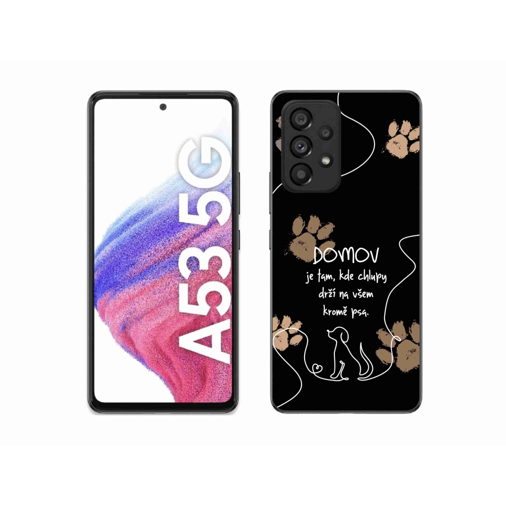Gelový kryt mmCase na Samsung Galaxy A53 5G - psí motiv černé pozadí
