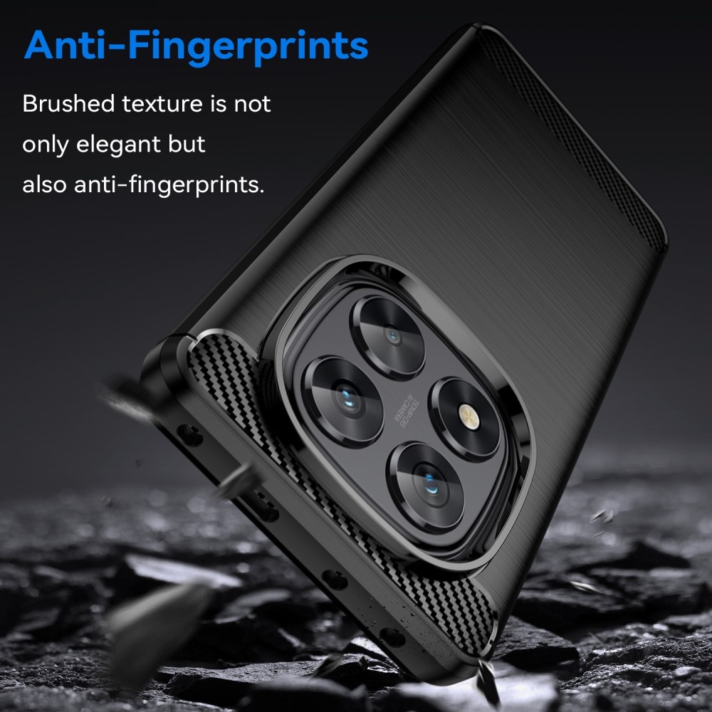 Carbon odolný gelový obal na Xiaomi Redmi Note 14 Pro 5G/Poco X7 5G - černý