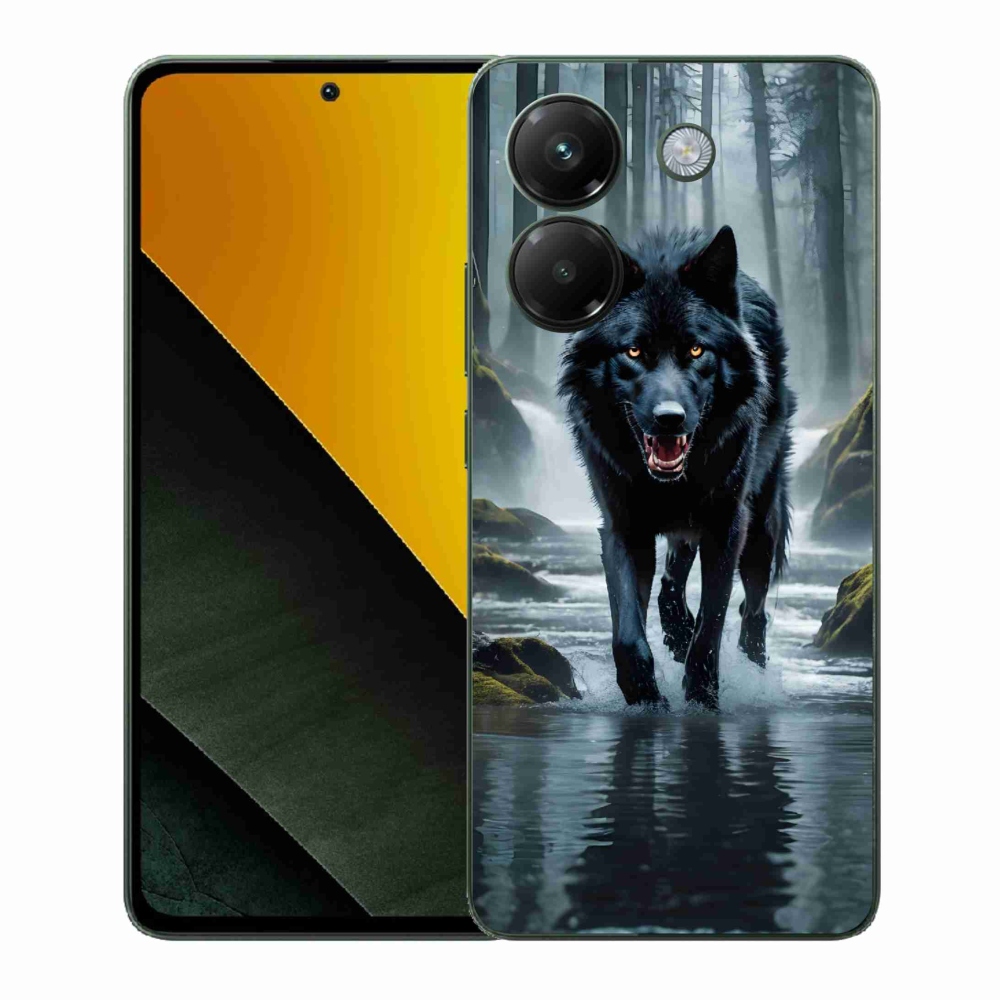 Gelový kryt mmCase na Xiaomi Poco M7 Pro 5G - černý vlk