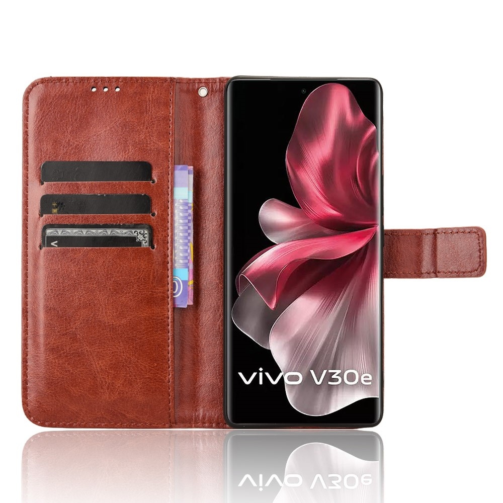 Crazy knížkové pouzdro na Vivo V40 Lite 5G - hnědé