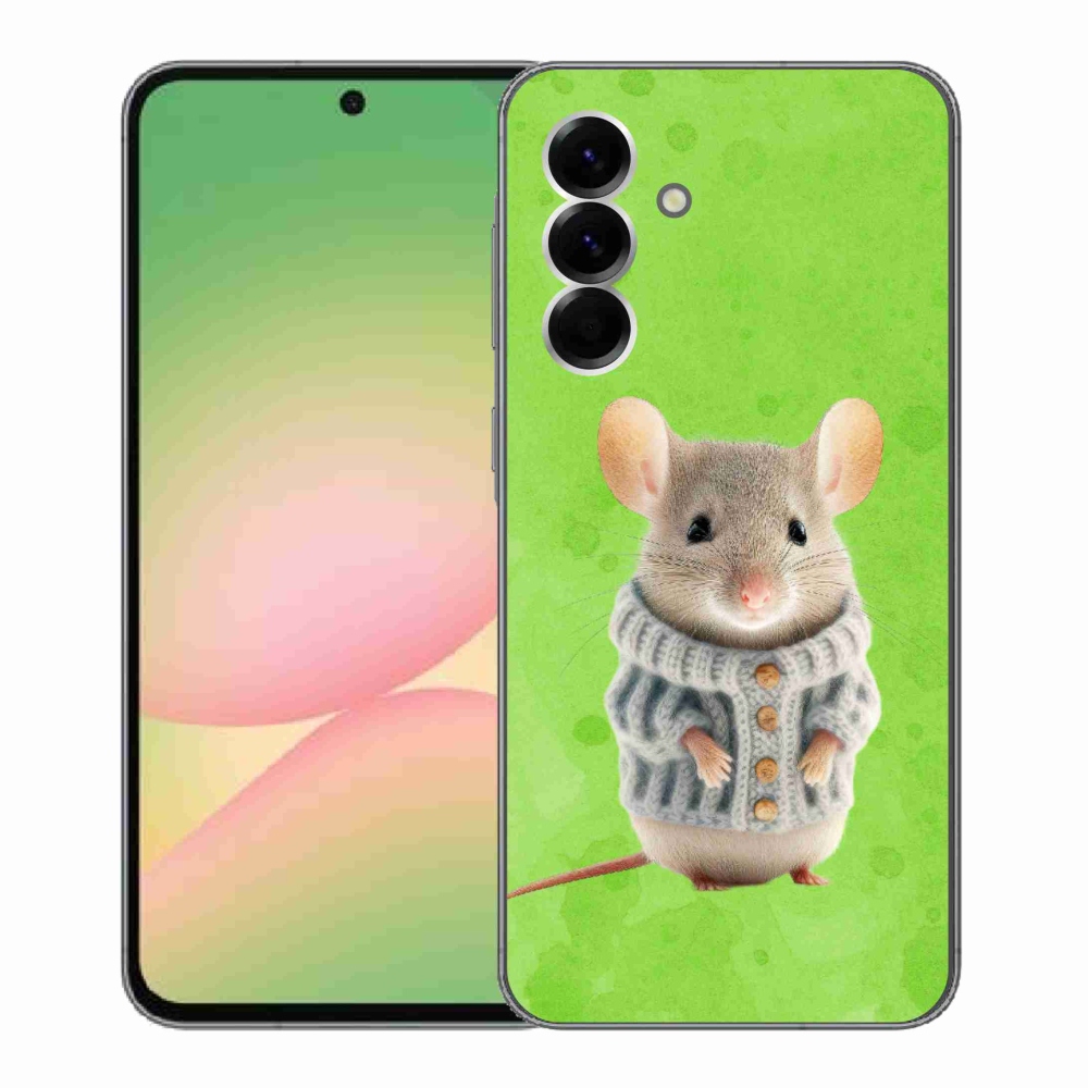 Gelový kryt mmCase na Samsung Galaxy A56 5G - myška ve svetru