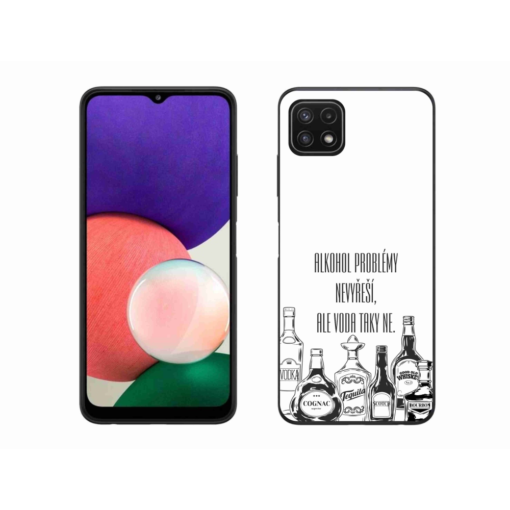 Gelový kryt mmCase na Samsung Galaxy A22 5G - vtipný text bílé pozadí