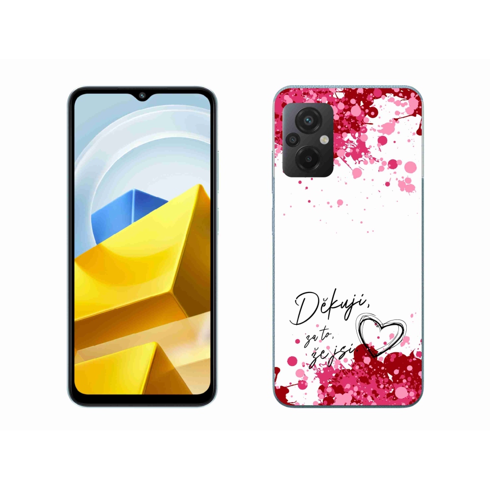 Gelový kryt mmCase na Xiaomi Poco M5 4G - zamilovaný text 2 bílé pozadí
