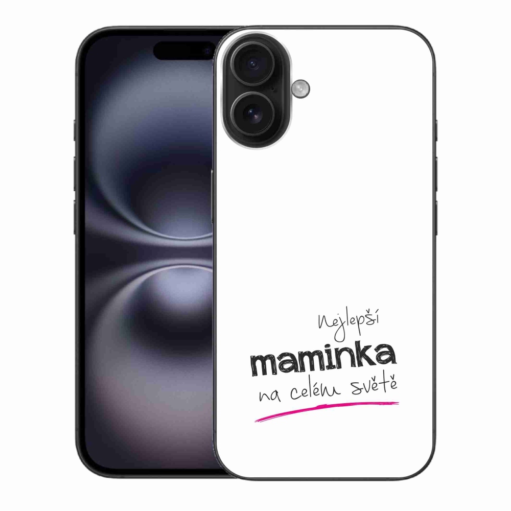 Gelový kryt mmCase na iPhone 16 Plus - nejlepší maminka 4 bílé pozadí