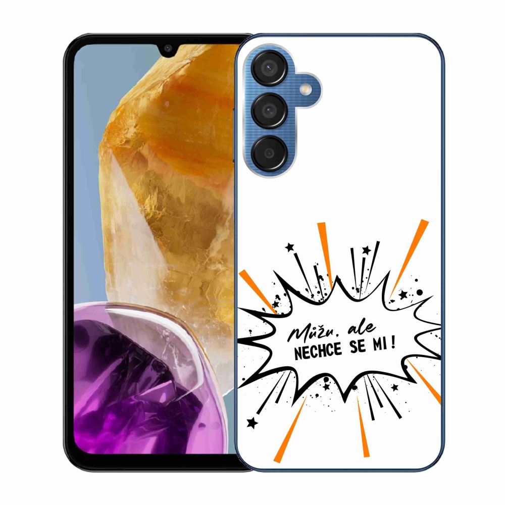 Gelový kryt mmCase na Samsung Galaxy M15 5G - vtipný text 11 bílé pozadí