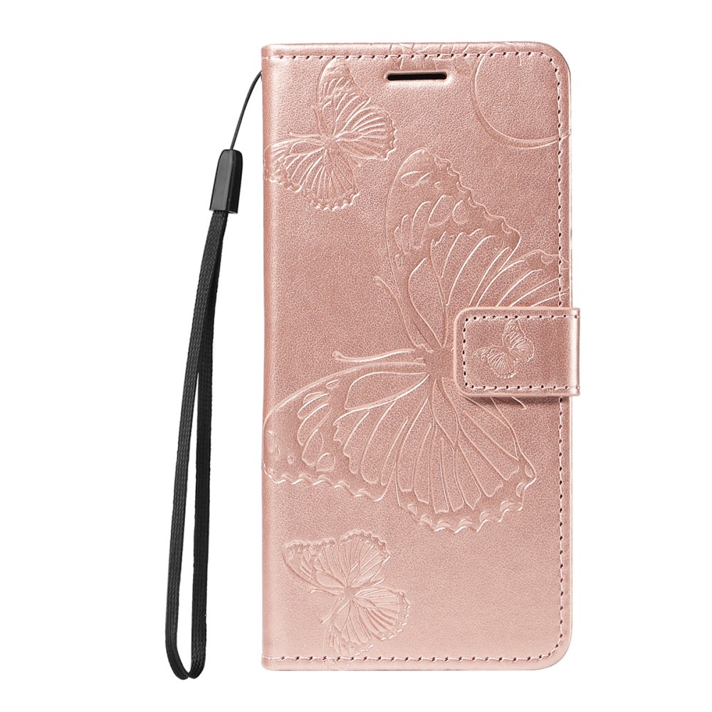 Big Butterfly knížkové pouzdro na Xiaomi Redmi A5 (171.7x77.8x8.3mm) - růžovozlaté