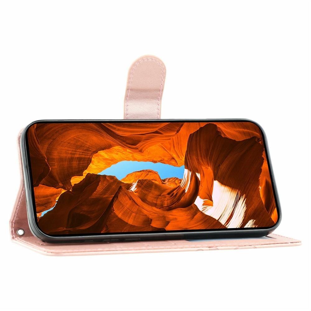 Roses knížkové pouzdro na Xiaomi Redmi 15 5G - růžovozlaté