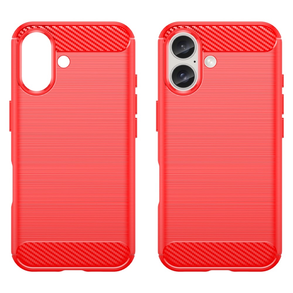 Carbon odolný gelový obal na iPhone 16 - červený